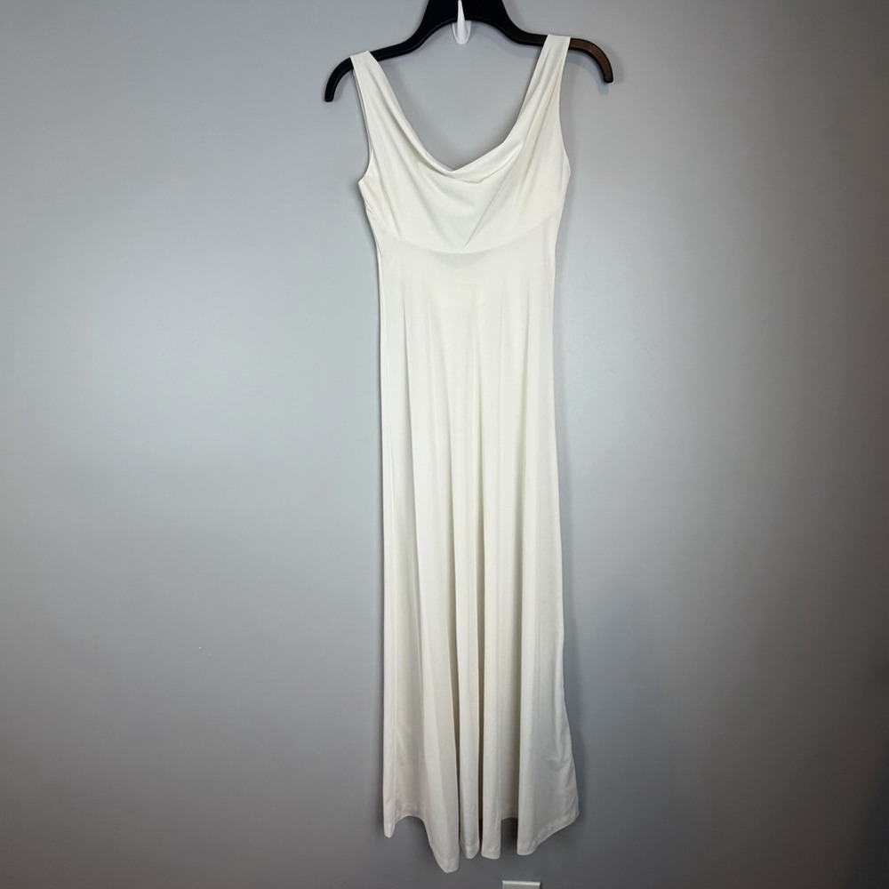 Vintage John Kloss for Cira Ivory Cowl Neck Maxi Gown Size Small 70s Lingerie